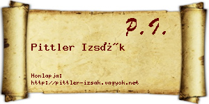 Pittler Izsák névjegykártya